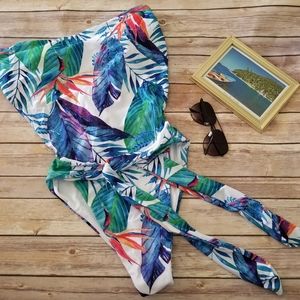 Floral Waist Tie Swimsuit